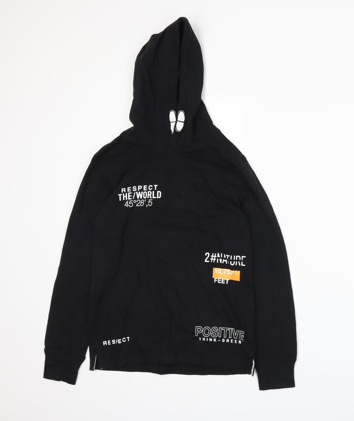 OVS Girls Black   Pullover Hoodie Size 10-11 Years