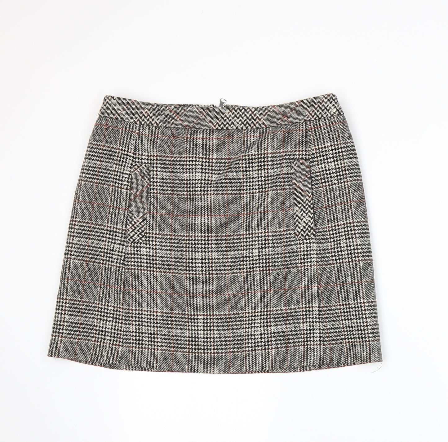 NEXT Womens Beige Houndstooth  A-Line Skirt Size 12
