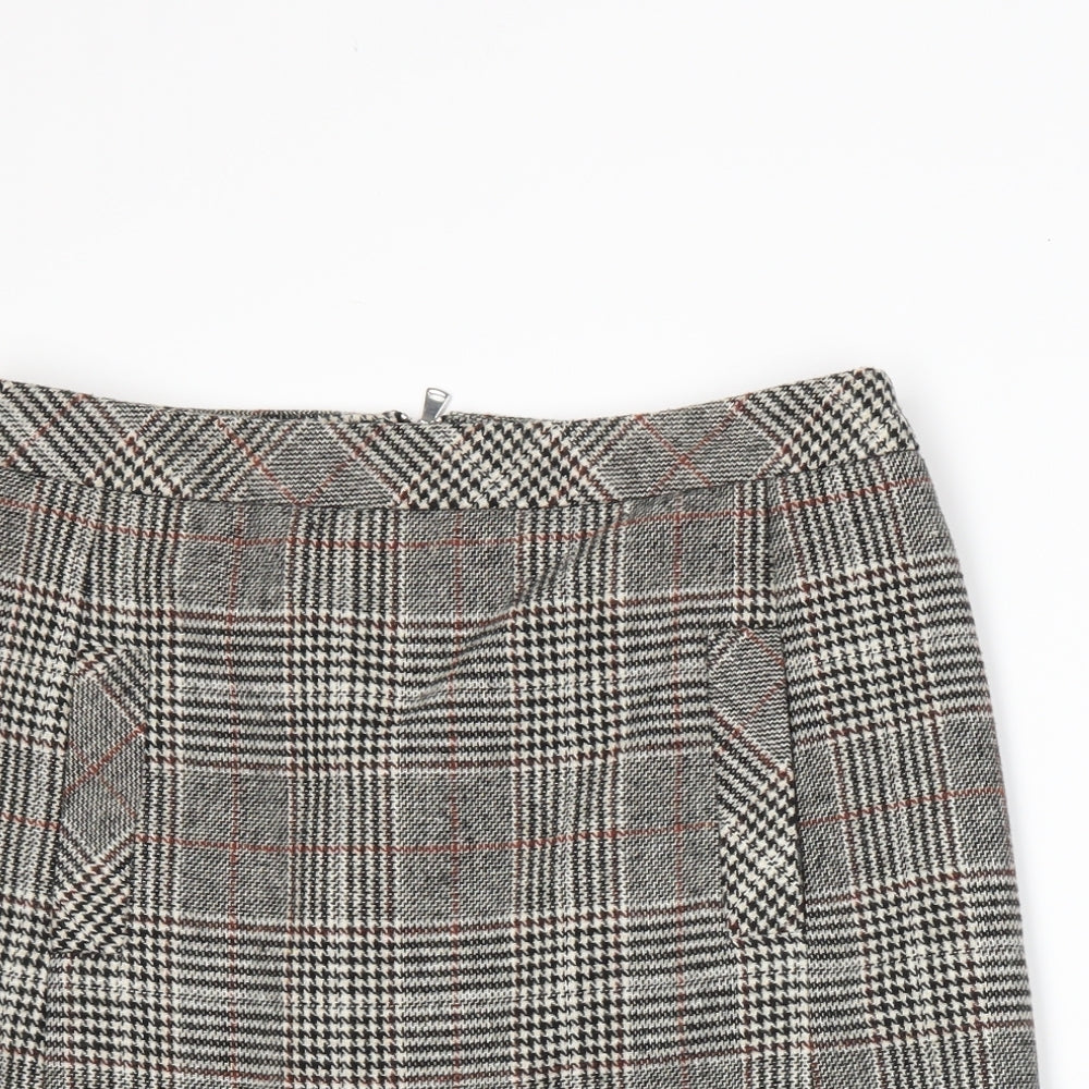 NEXT Womens Beige Houndstooth  A-Line Skirt Size 12