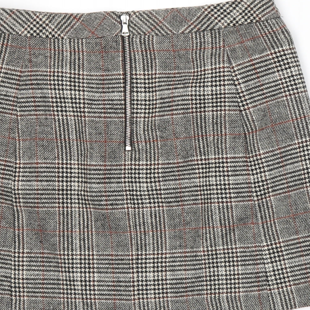 NEXT Womens Beige Houndstooth  A-Line Skirt Size 12