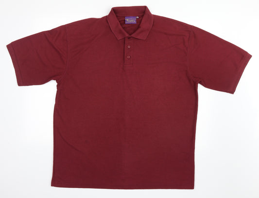 Front view of Royalty men’s red polo, size 2XL