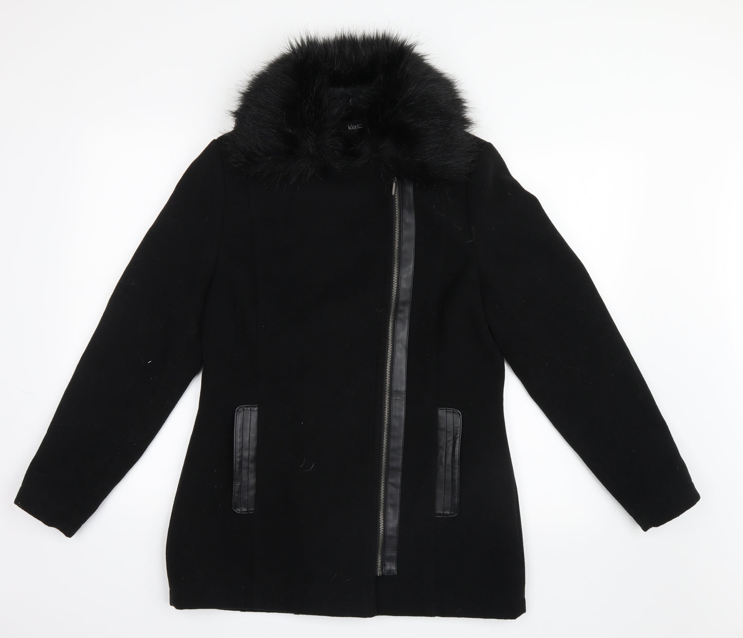 Klass Womens Black   Pea Coat Coat Size 10