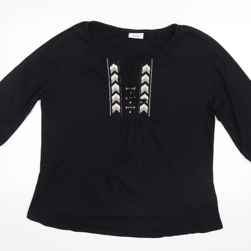 Yessica Womens Black   Basic Blouse Size XL