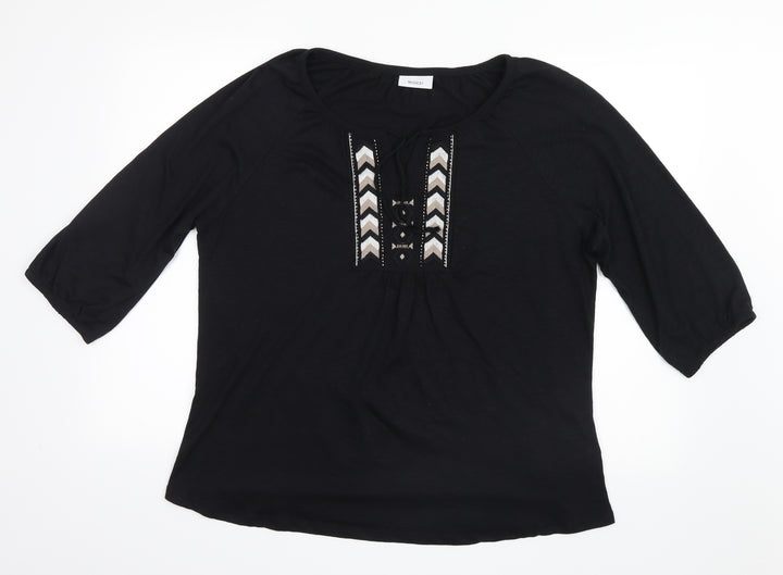 Yessica Womens Black Basic Blouse Size XL