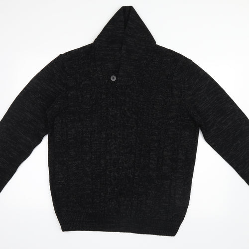 Peacocks Mens Black  Knit Jacket Coatigan Size L