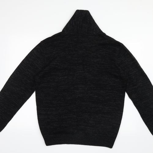 Peacocks Mens Black  Knit Jacket Coatigan Size L