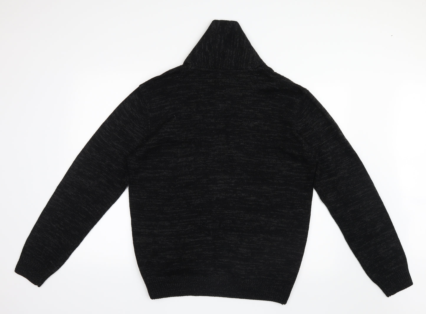 Peacocks Mens Black  Knit Jacket Coatigan Size L