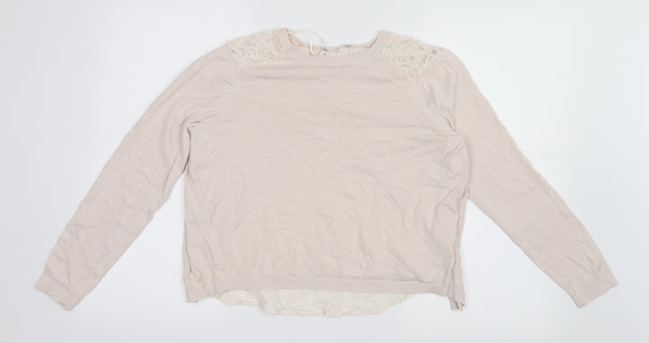 Dorothy Perkins Womens Pink Knit Pullover Jumper Size 8 - Lace