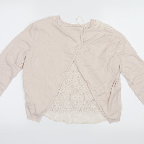 Dorothy Perkins Womens Pink  Knit Pullover Jumper Size 8  - Lace