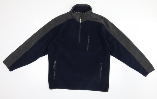 Front view of Active men’s blue jacket, size S