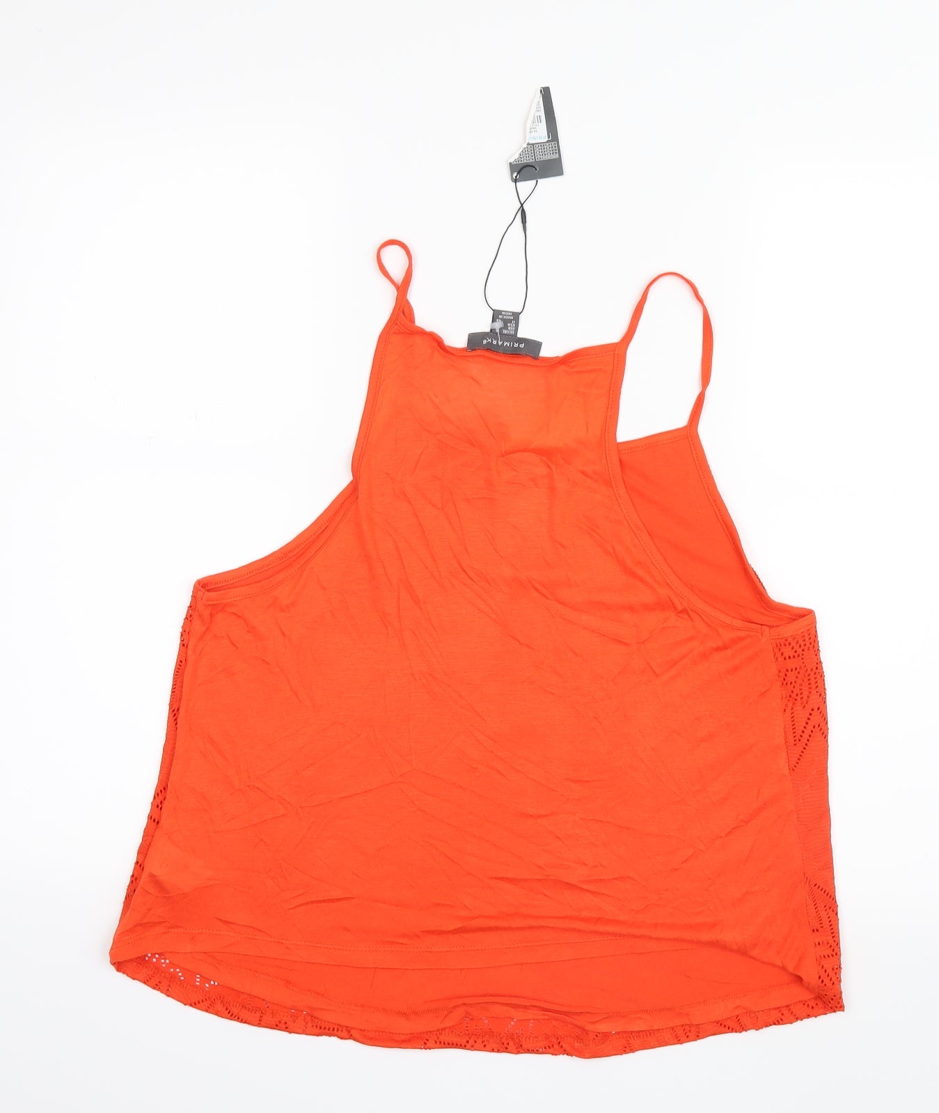 Primark Womens Orange Geometric  Basic Tank Size 16
