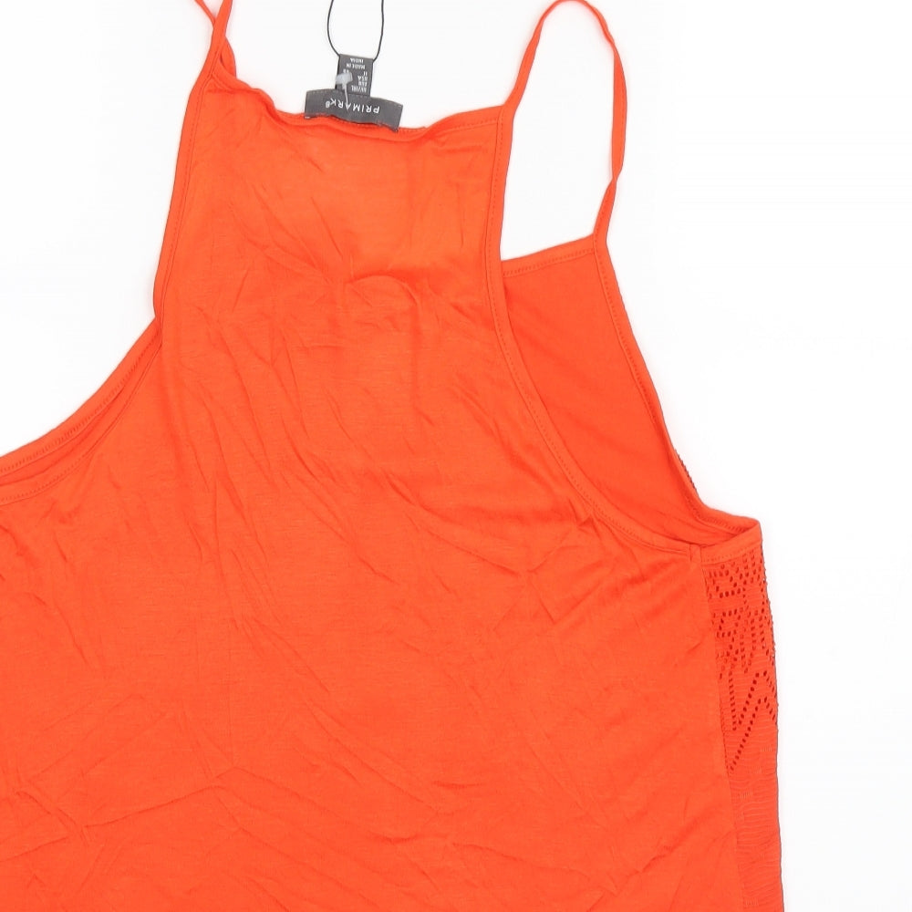 Primark Womens Orange Geometric  Basic Tank Size 16