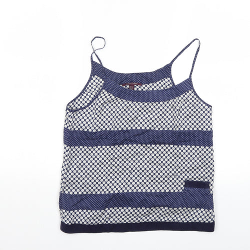 TAM TAM Womens Blue Striped  Basic Tank Size 10