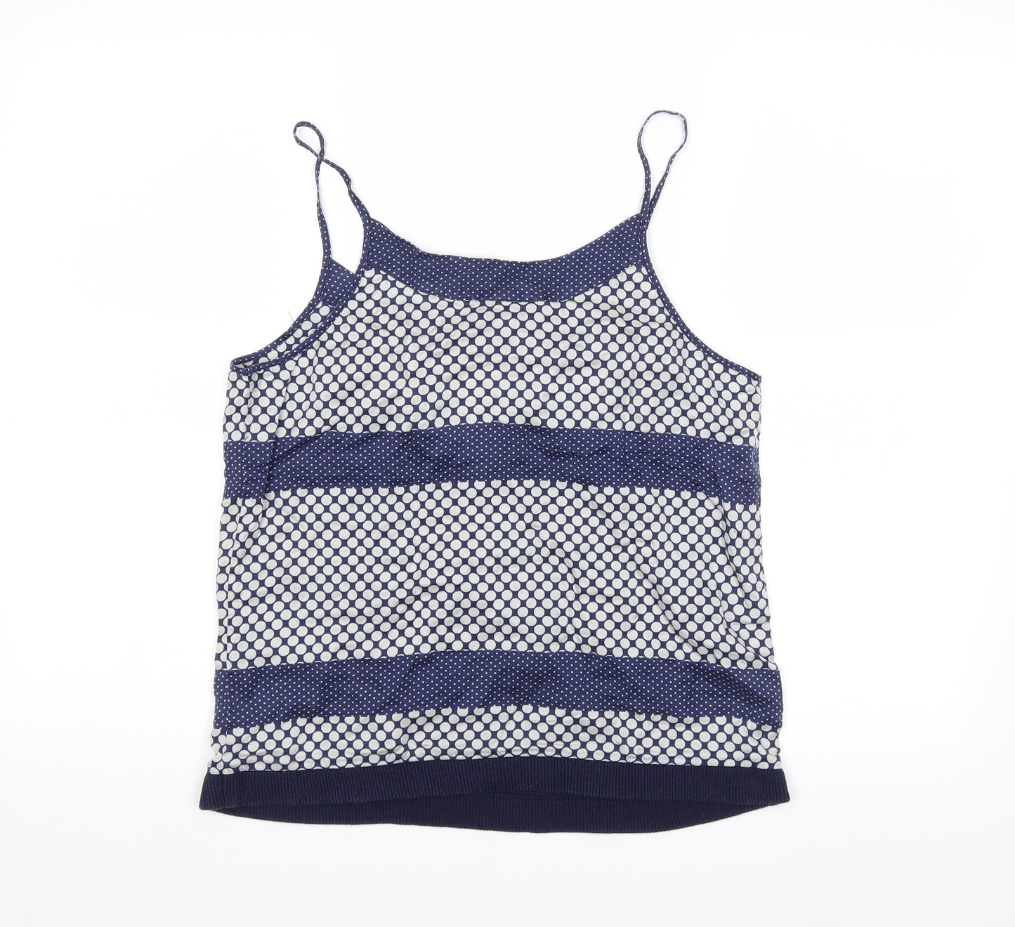 TAM TAM Womens Blue Striped  Basic Tank Size 10