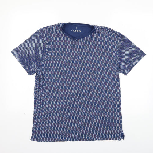 canda Mens Blue Geometric   T-Shirt Size S