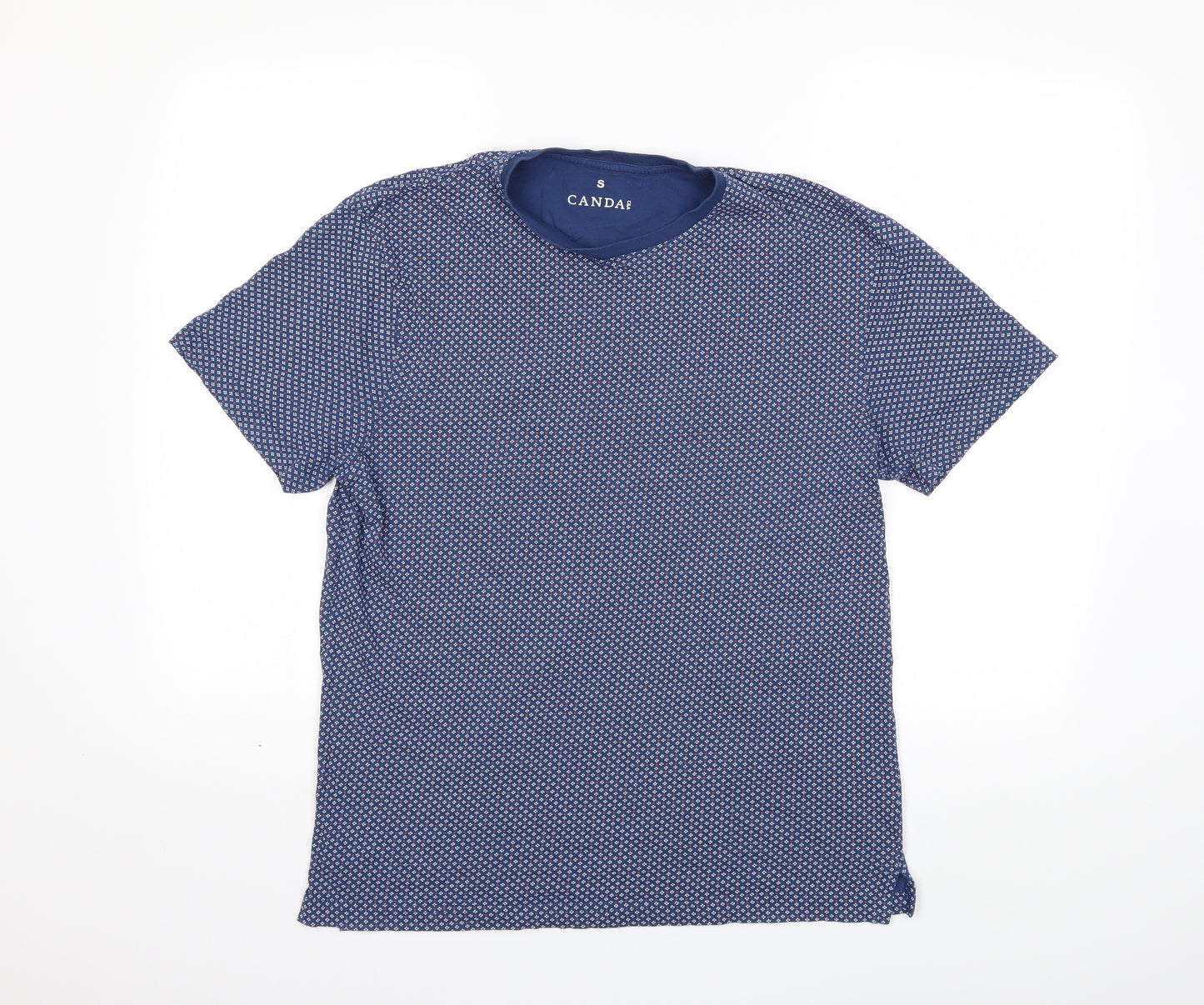 canda Mens Blue Geometric   T-Shirt Size S