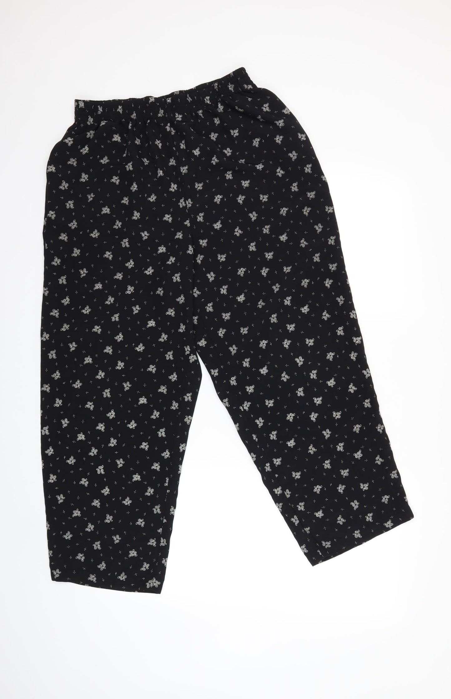 Alfred Dunner Womens Black Paisley  Trousers  Size 12 L26 in
