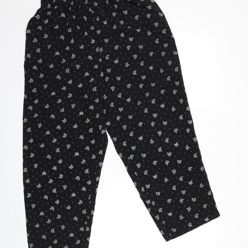 Alfred Dunner Womens Black Paisley  Trousers  Size 12 L26 in