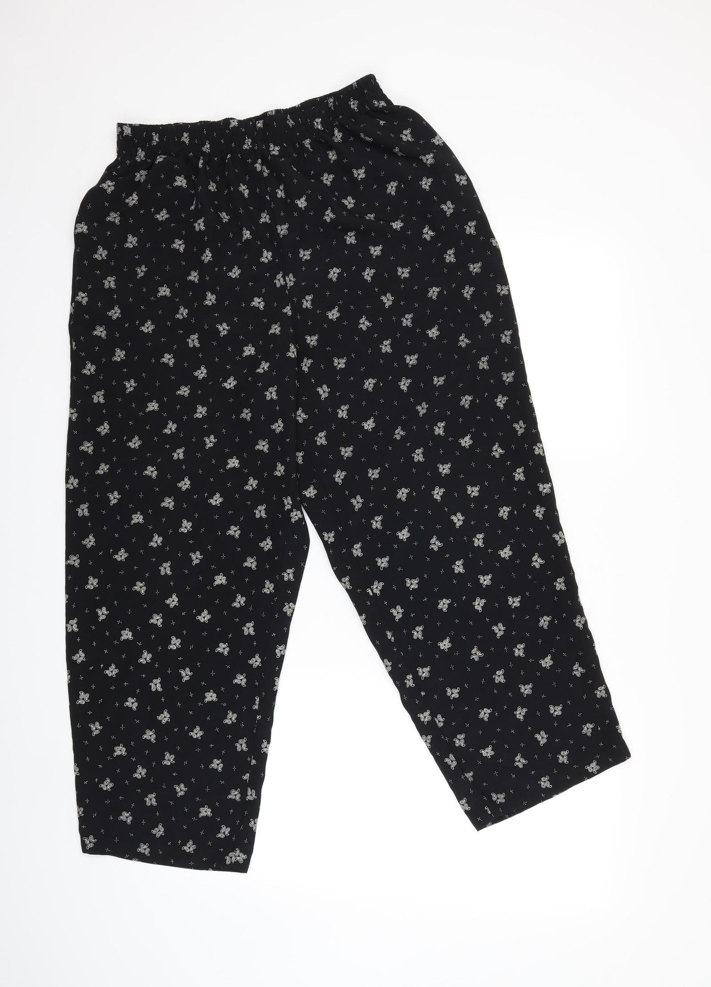 Alfred Dunner Womens Black Paisley  Trousers  Size 12 L26 in