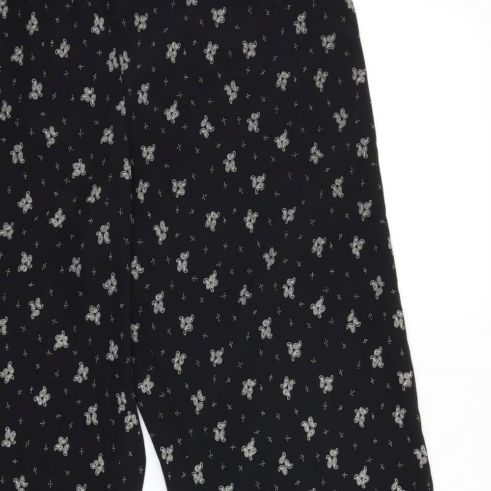 Alfred Dunner Womens Black Paisley  Trousers  Size 12 L26 in