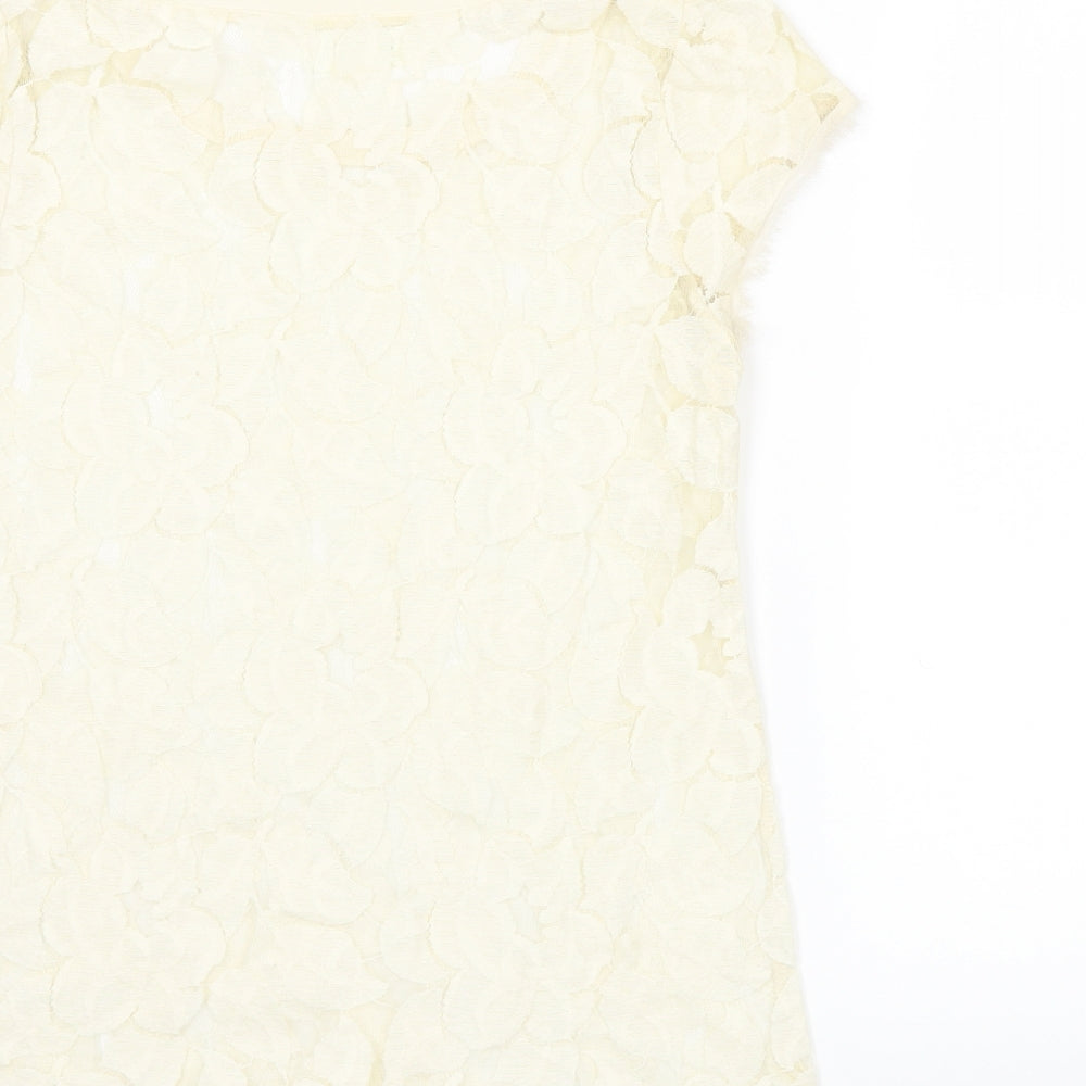 Zara Womens Ivory   Basic T-Shirt Size M