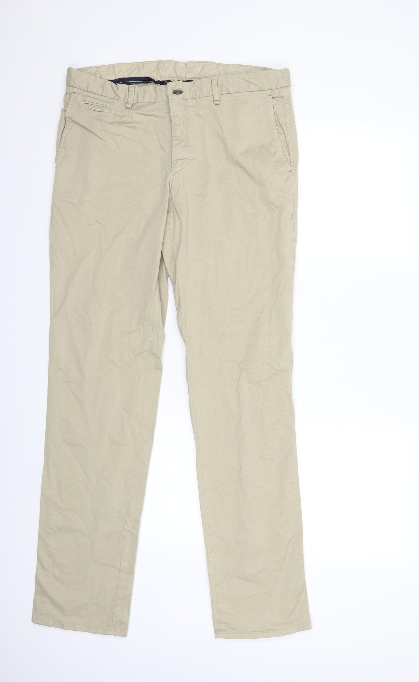 Massimo Dutti Mens Beige   Trousers  Size 44 L32 in