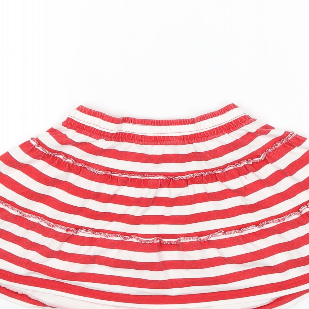 George Girls Red Striped  Skater Skirt Size 2-3 Years