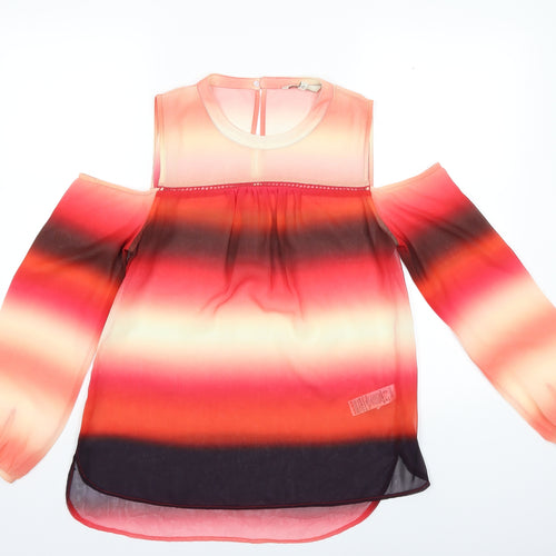 NEXT Womens Red Striped  Basic Blouse Size 12