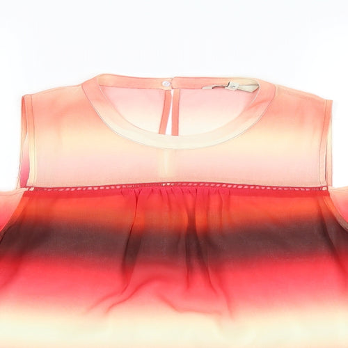 NEXT Womens Red Striped  Basic Blouse Size 12