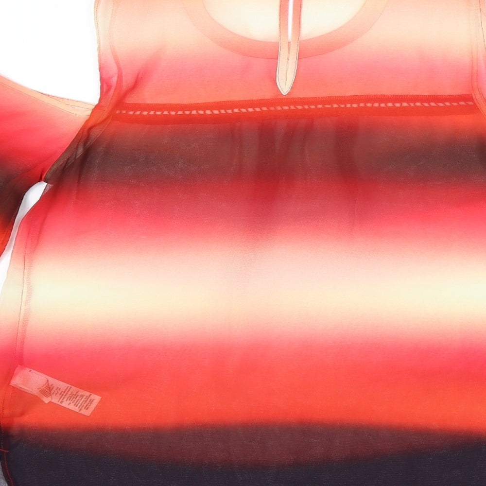 NEXT Womens Red Striped  Basic Blouse Size 12