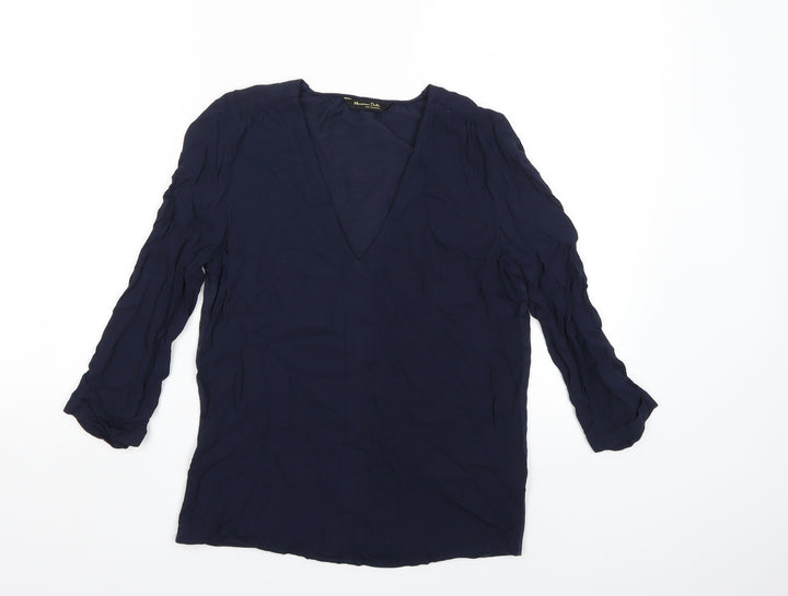 Massimo Alba Womens Blue Basic Blouse Size XS