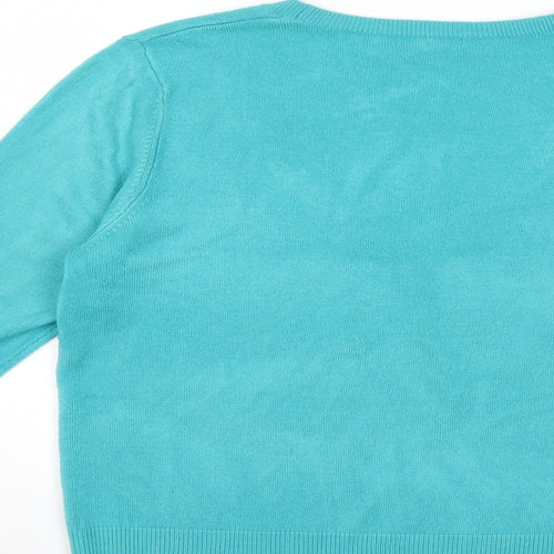 Papaya Womens Blue  Knit Pullover Jumper Size 14