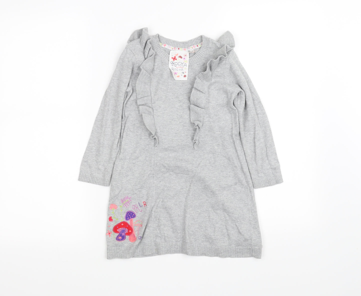 Preworn Girls Grey   Pullover Sweatshirt Size 3-4 Years