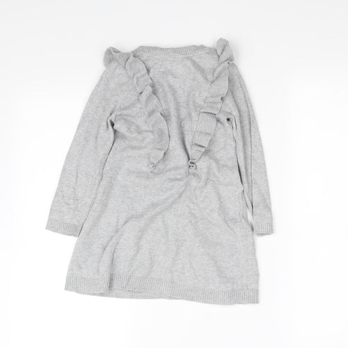 Preworn Girls Grey   Pullover Sweatshirt Size 3-4 Years