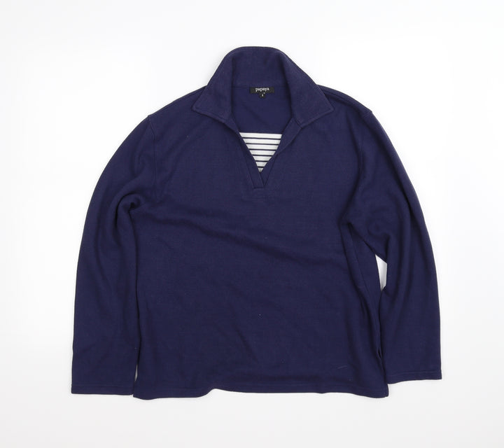 Papaya Womens Blue Pullover Sweatshirt Size S