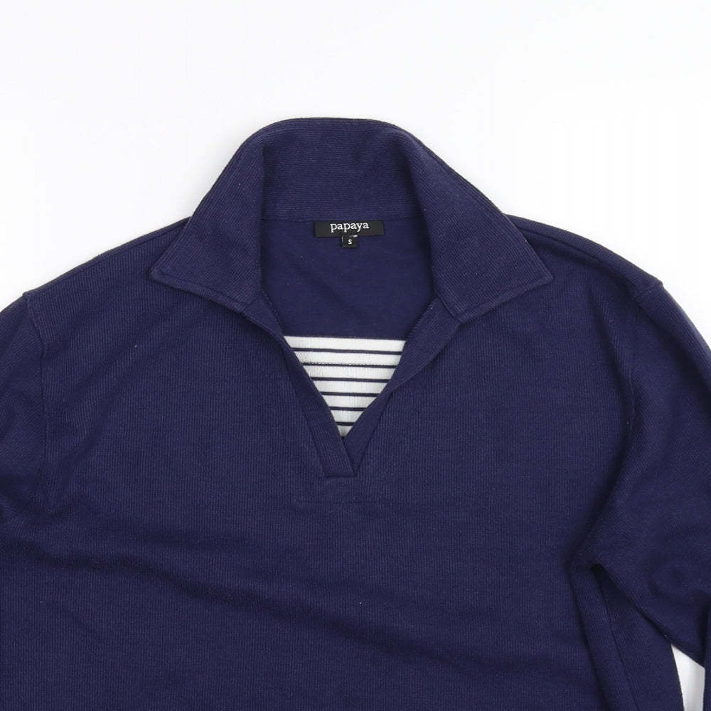 Papaya Womens Blue   Pullover Sweatshirt Size S