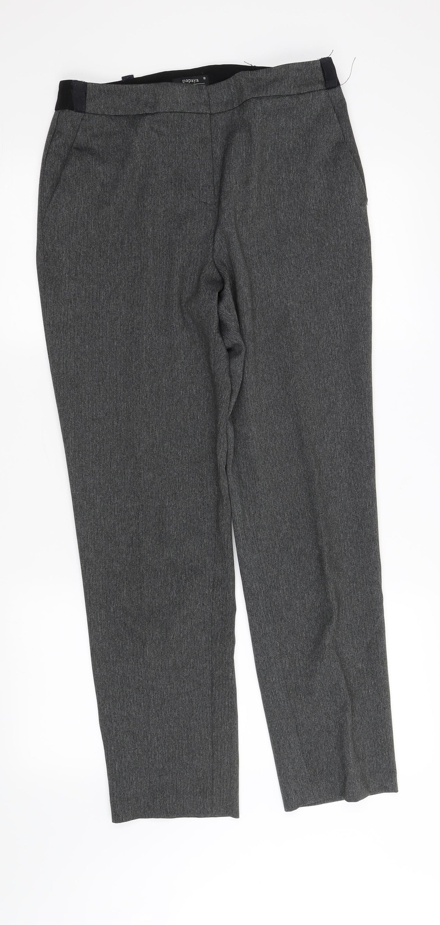 Papaya Womens Grey   Trousers  Size 10 L31 in