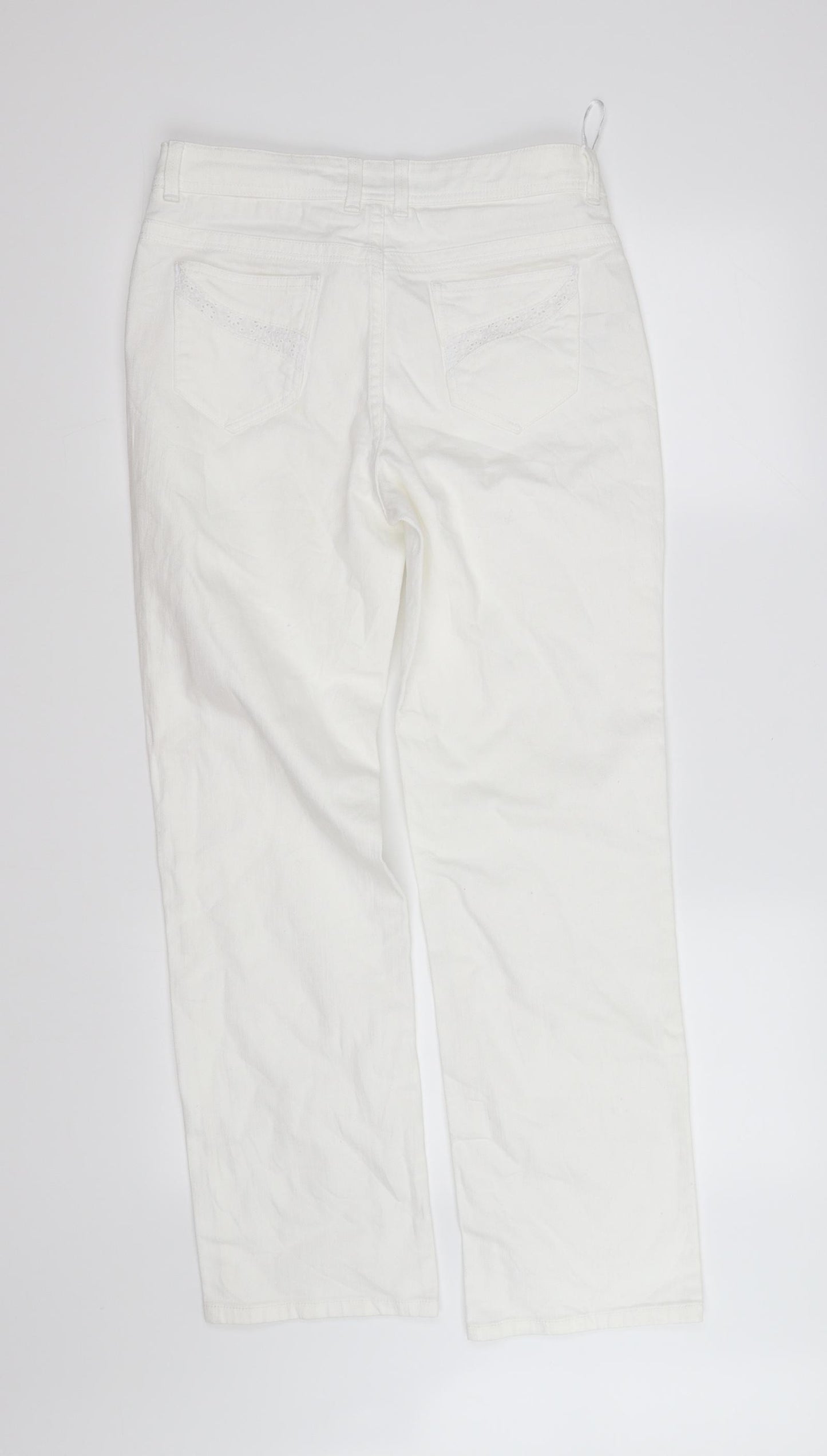 Per Una Womens White   Straight Jeans Size 10 L32 in