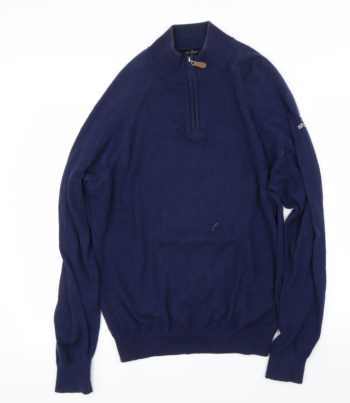 Stuburt Mens Blue   Henley Jumper Size M
