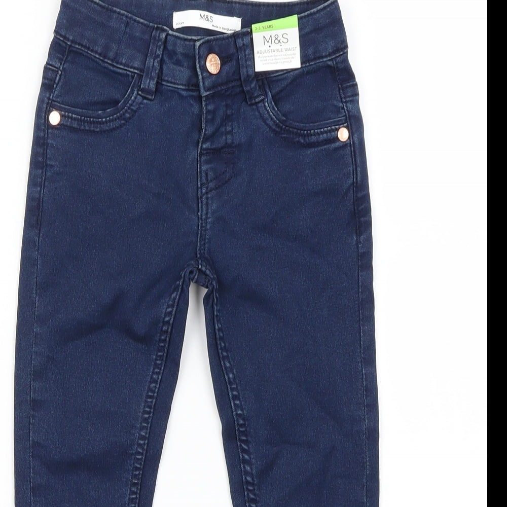 Marks and Spencer Girls Blue   Skinny Jeans Size 2-3 Years