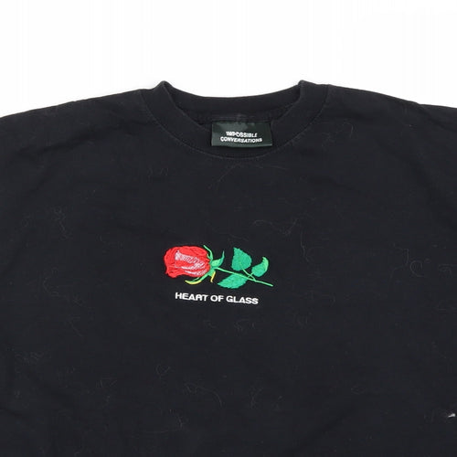 Preworn Womens Black   Cropped T-Shirt Size S