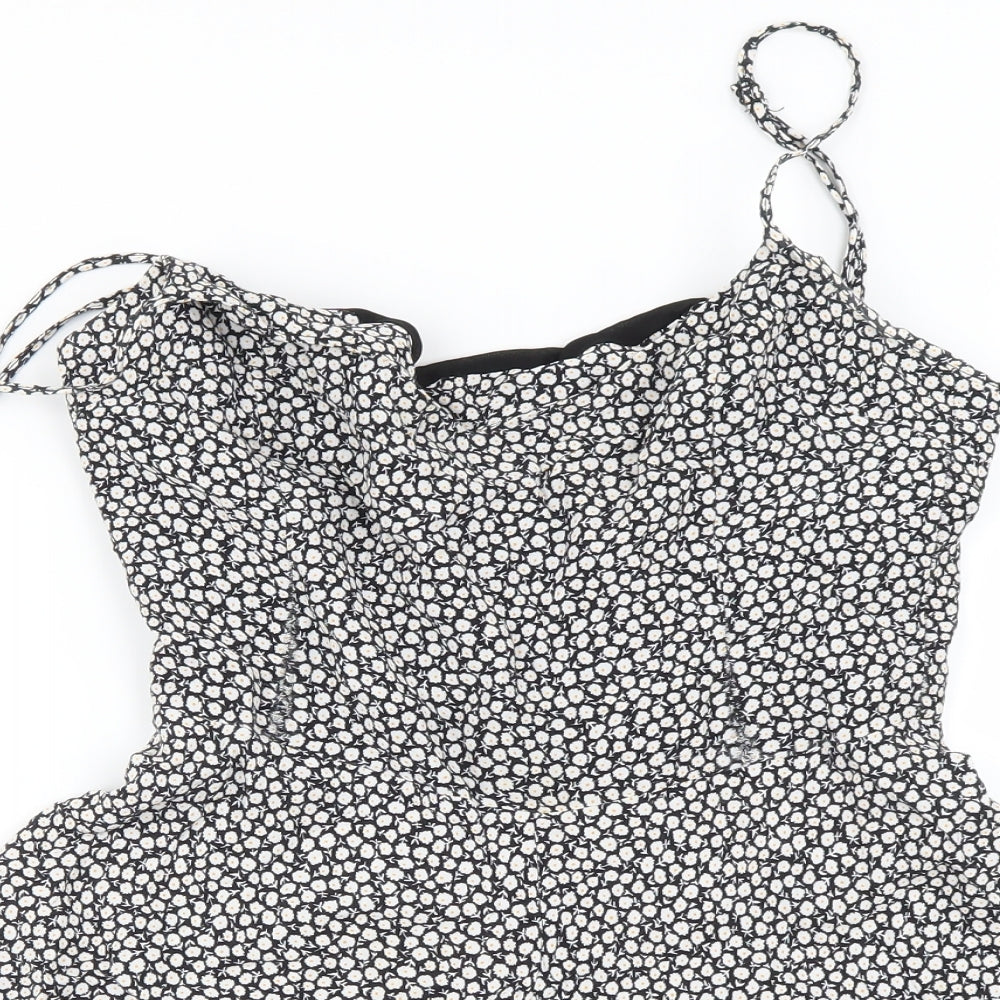 Zara Womens White Floral  Jumpsuit One-Piece Size S