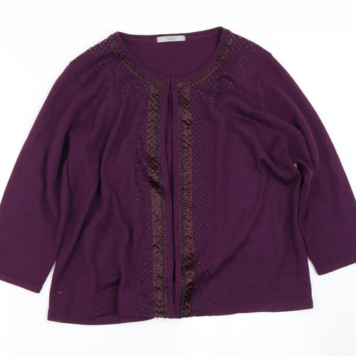 Marks and Spencer Womens Purple   Cardigan Jumper Size 10