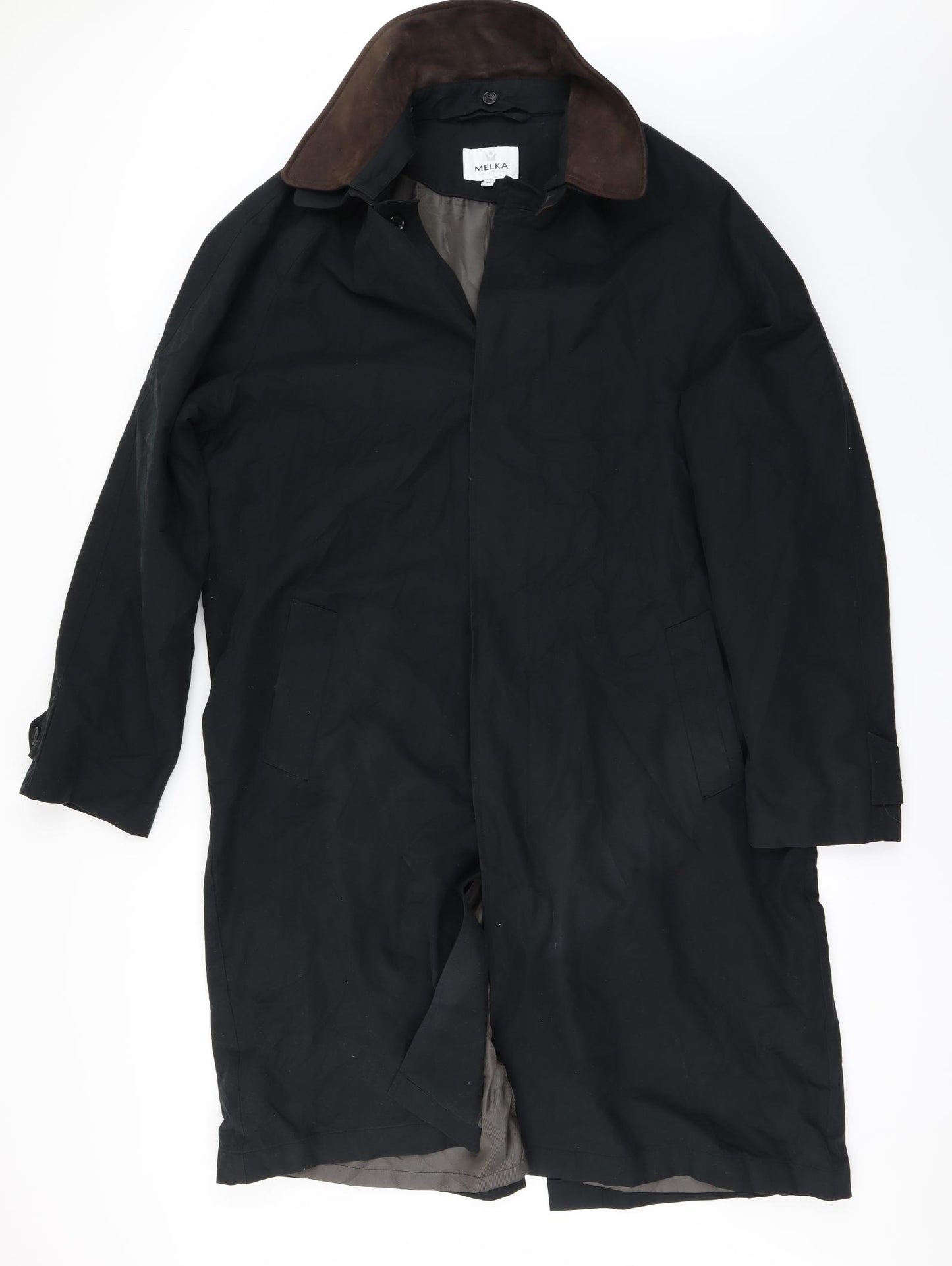 Melka Mens Black   Jacket Coat Size 3XL
