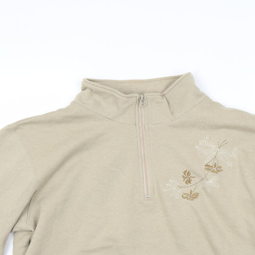 Bonmarché Womens Beige Floral  Pullover Sweatshirt Size M