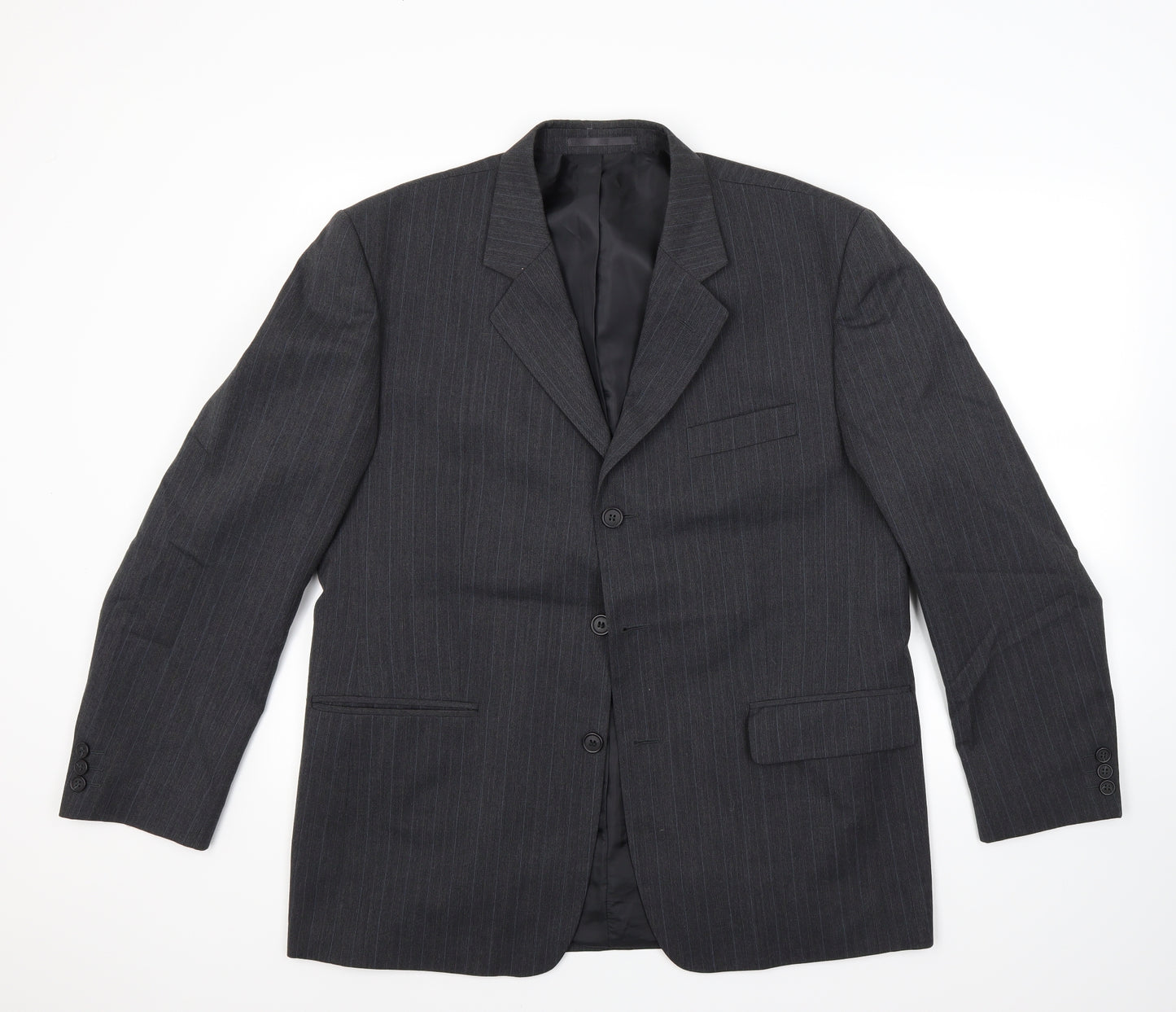 Armando Mens Grey Striped  Jacket Blazer Size 42