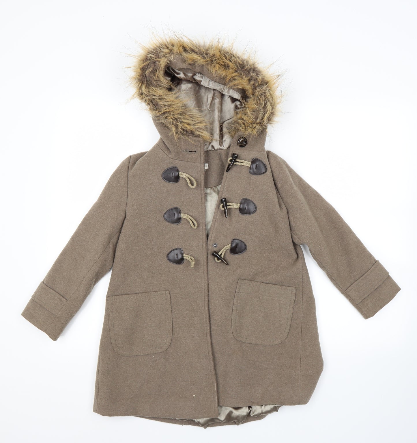 Monsoon Girls Brown   Duffle Coat Coat Size 7-8 Years