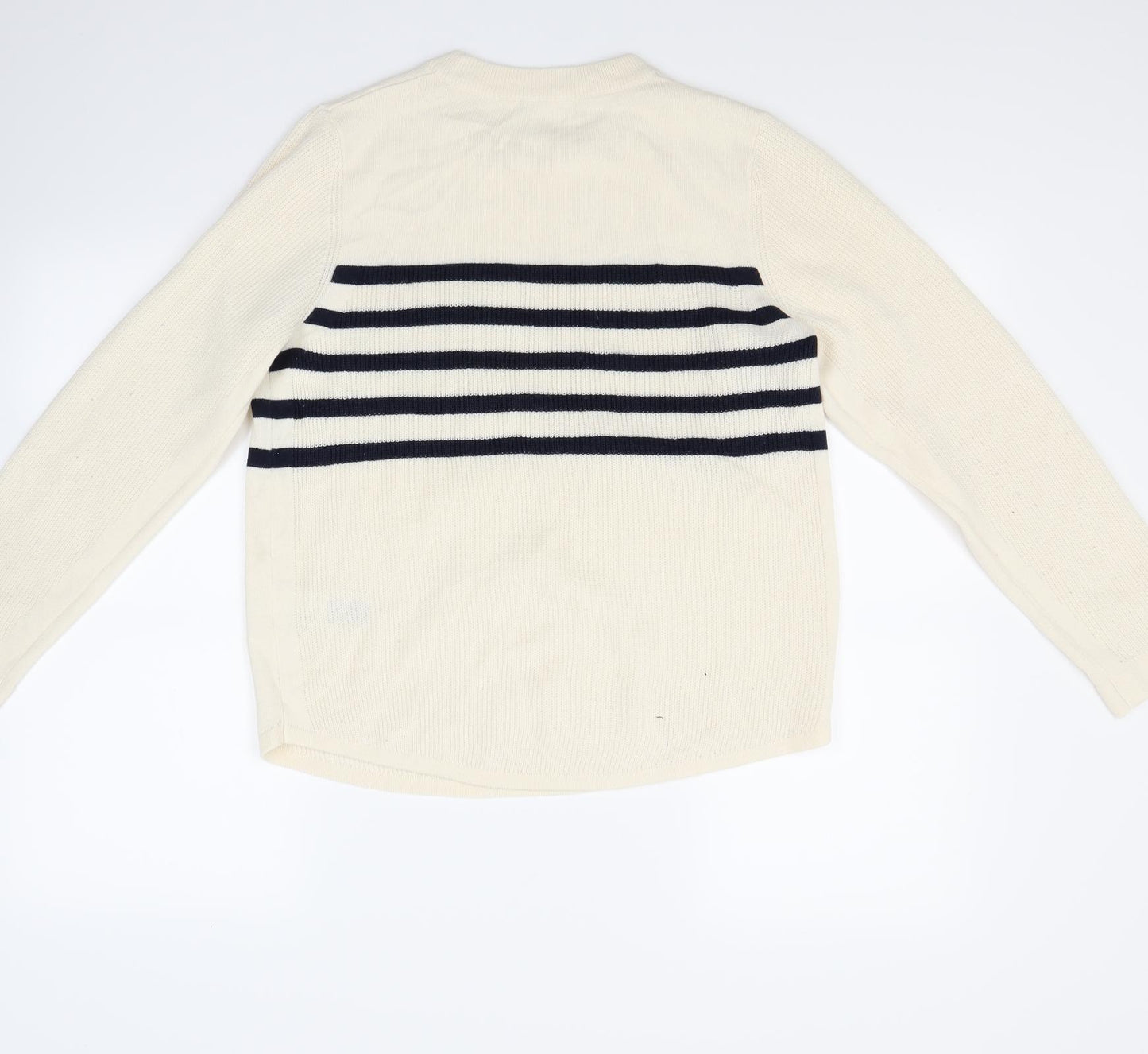 Marks and Spencer Womens White Striped  Pullover Jumper Size 12