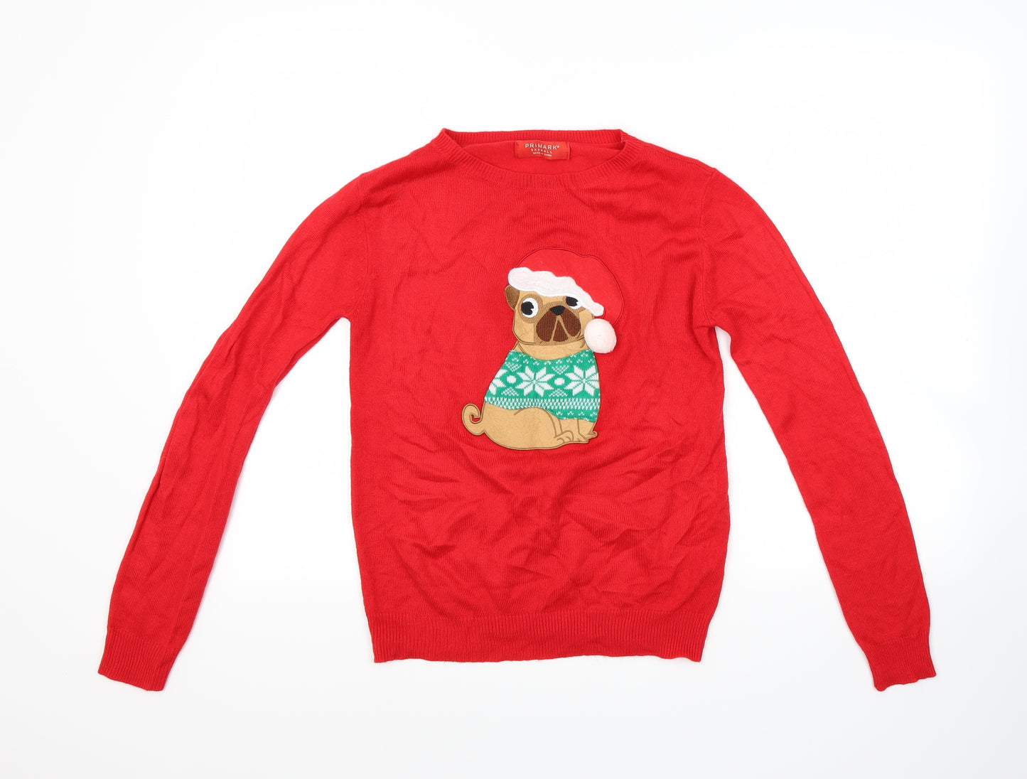 Primark Womens Red   Pullover Jumper Size 2XS  - Christmas  Jumper