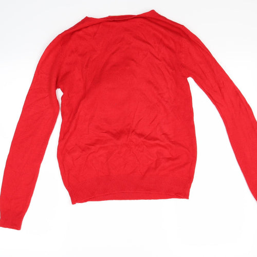 Primark Womens Red   Pullover Jumper Size 2XS  - Christmas  Jumper